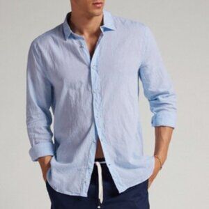 INTIMISSIMI Uomo Light Blue Linen/Cotton Button Up Shirt XL